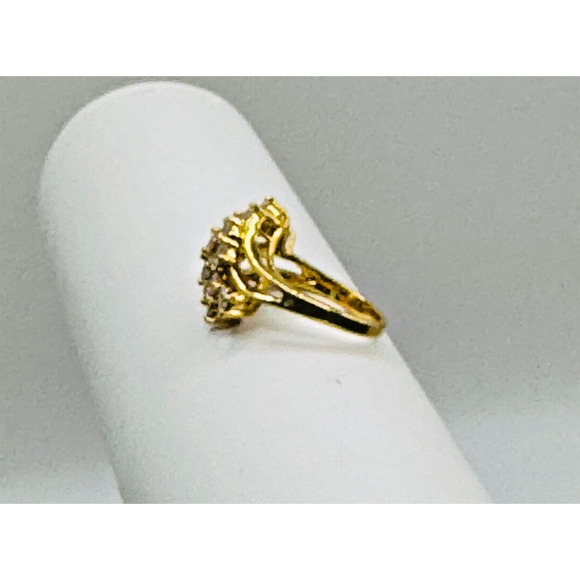 EDCO Gold Tone Diamond CZ Ring Size 4 3/4 - Picture 4 of 6